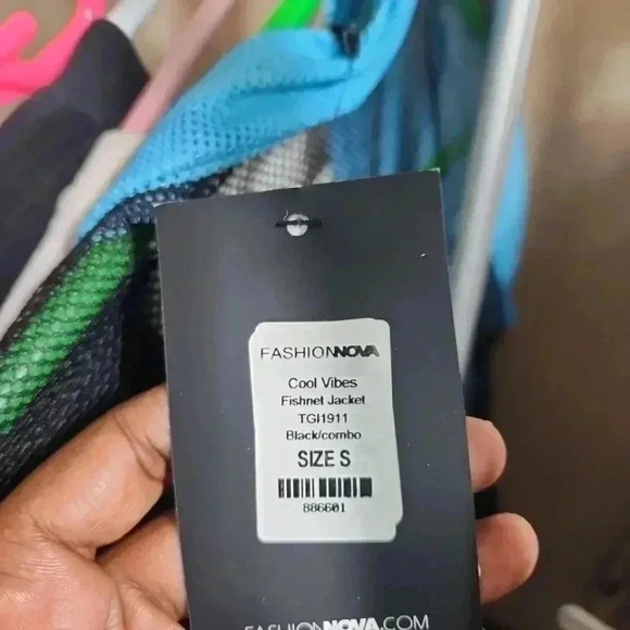 Nwt! Fashion Nova Cool Vibes Fishnet Jacket. Size small - Picture 6 of 6